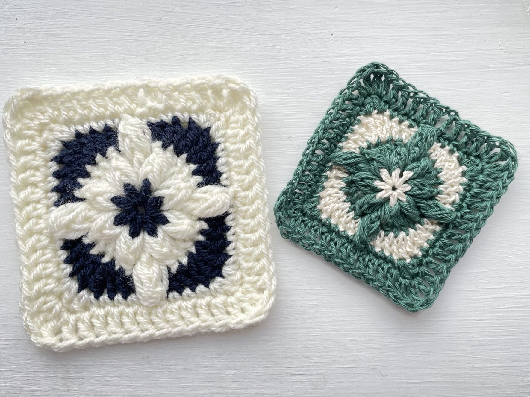 solid crochet granny squares