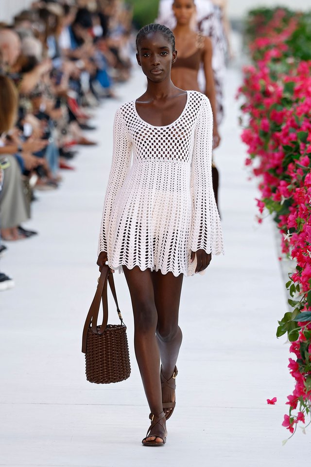 michael kors ss24 fashion crochet dress