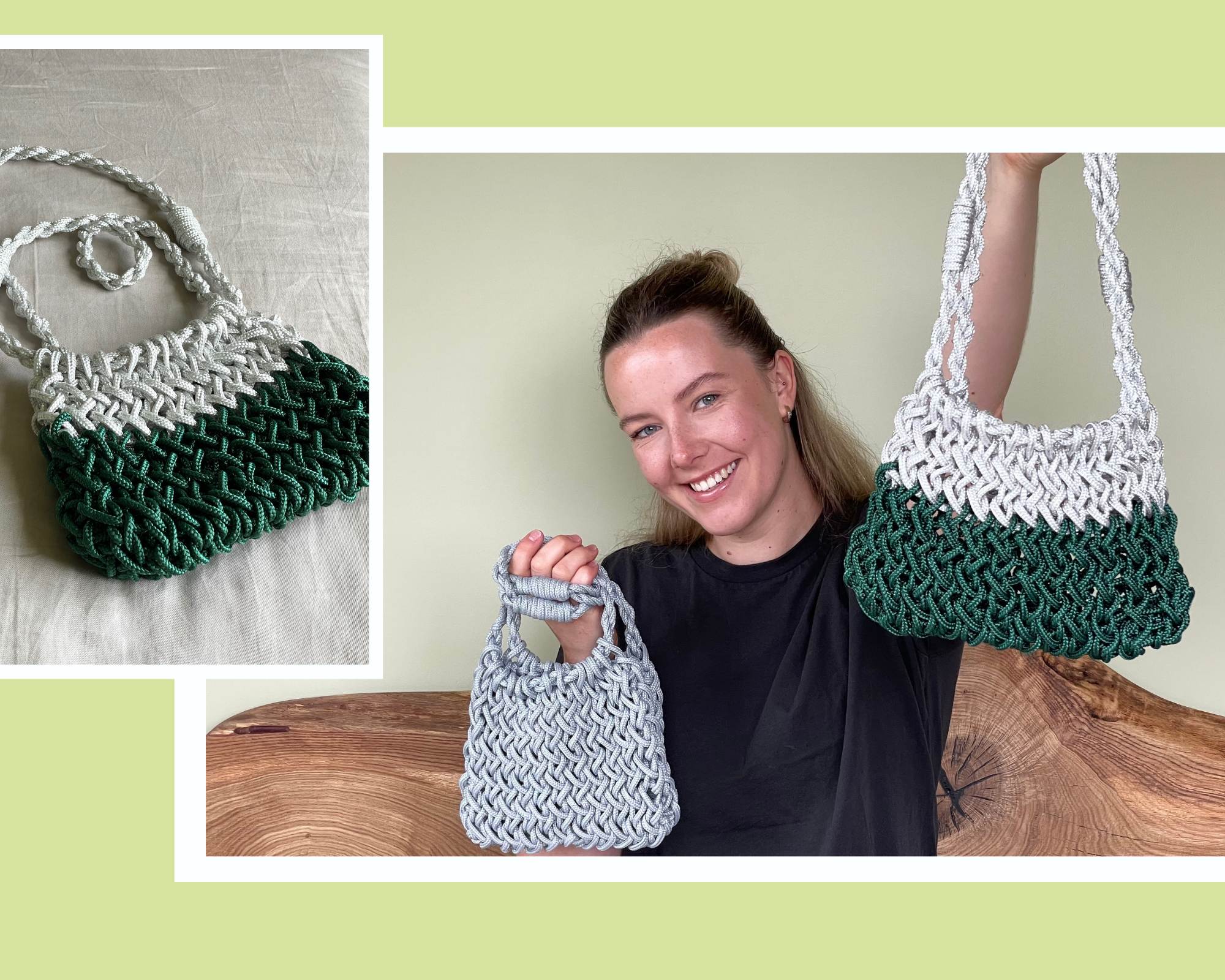 knitted rope bag tutorial